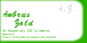 ambrus zold business card